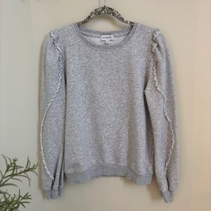 Evereve small gray ruffle sweatshirt